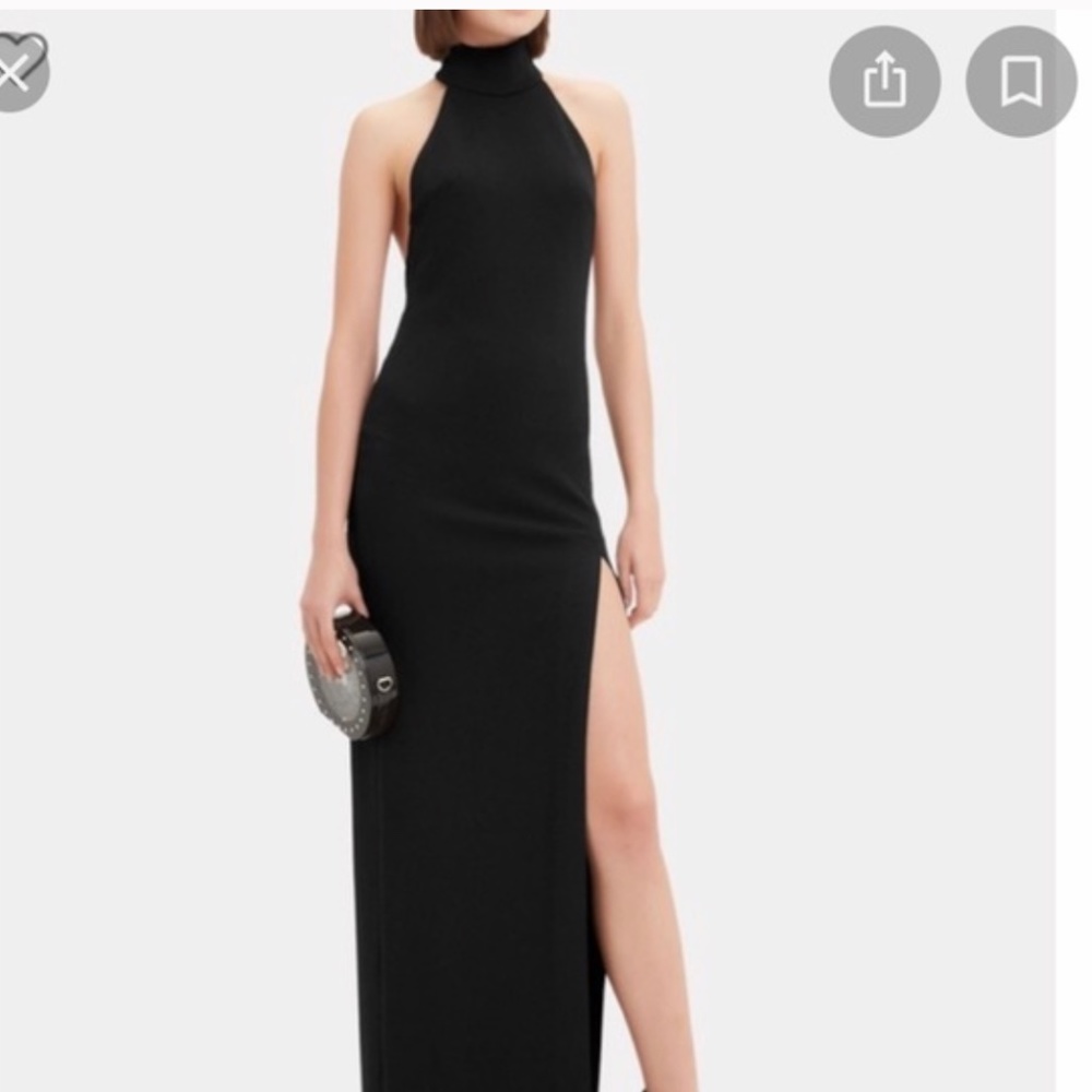 SOLACE LONDON Zadid Black Turtleneck Dress